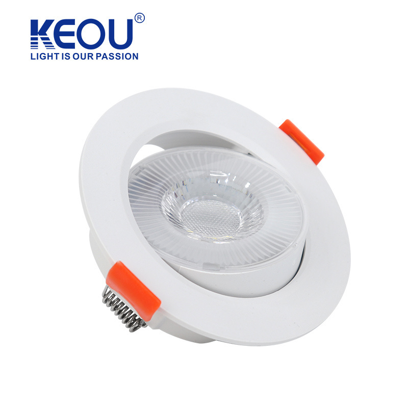 KEOU new 4000K indoor lighting circular embedded adjustable angle DOB light led spotlight 5W