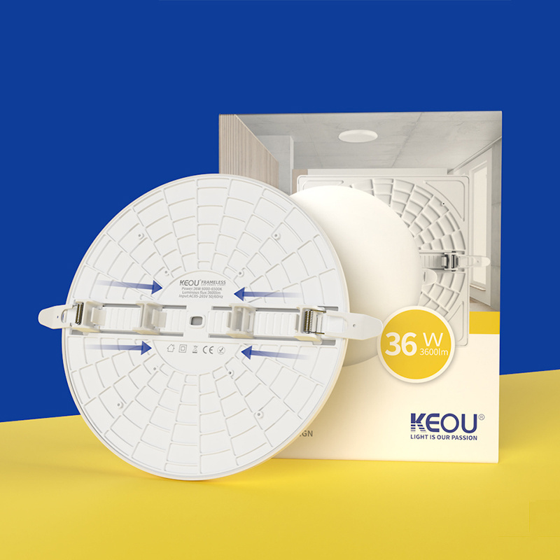 Smart keou dimmable 18w led round panel light adjustable hole size frameless led light