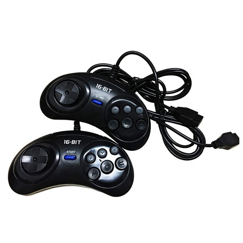 16Bit Wired Joystick For MD SEGAS Gaming Controller 9 Holes 6Button Gamepad Handle Controls