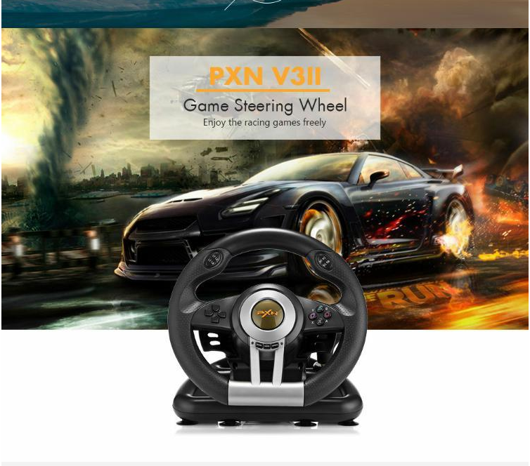 PXN-V3II For PC Switcch PS4 Xboxes One Controller Racing Steering Wheel USB Game Controller Comp