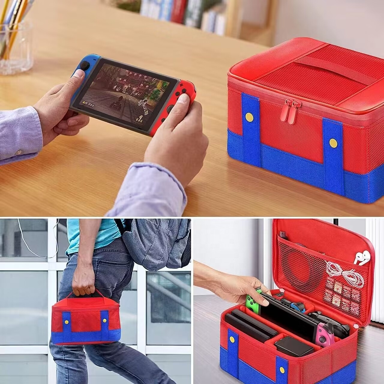 Large Carrying Protective Case For Nintend Switch OLED Console Pro Controller Travel Storage Bag Cover For Switch Accessories