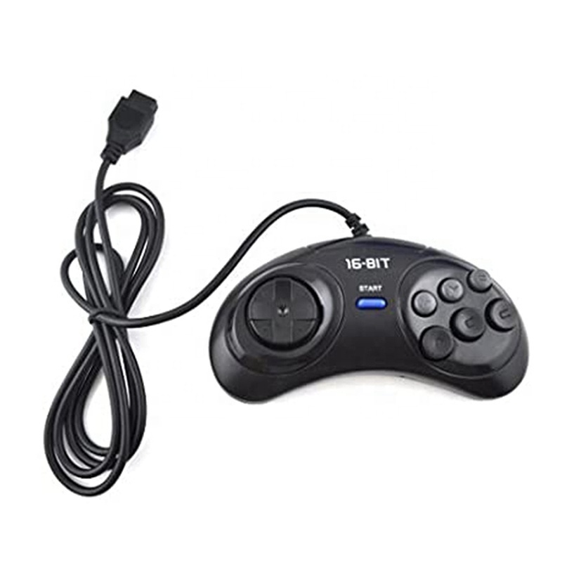 16Bit Wired Joystick For MD SEGAS Gaming Controller 9 Holes 6Button Gamepad Handle Controls