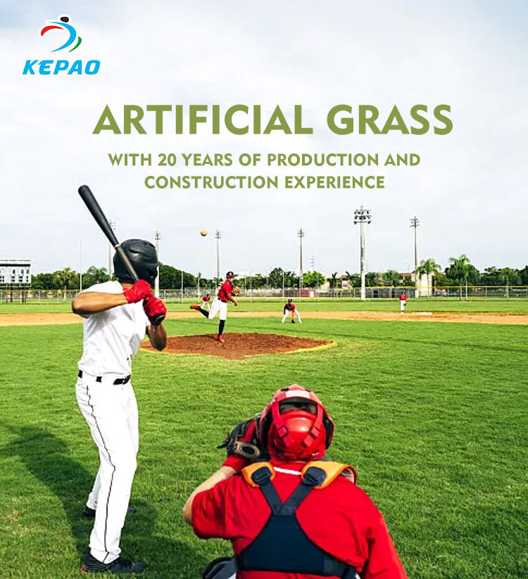 Kepao Sport Outdoor Glass Mat Professional Synthetic Baseball Turf Plastic Grass Carpet Artificial Grass For Cricket Field