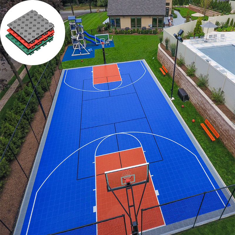 Ke pao Intelligent Pp Interlocking Portable Sport Court Material Plastic Tiles Temporary Basketball Flooring Outdoor