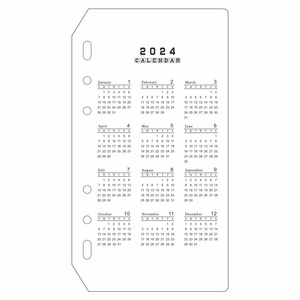 A5 A6 Loose-leaf calendar 2024 Calendar Divider Sheet Partition Baffle PP Transparent Matte Standard 6 Holes Divider For Binder