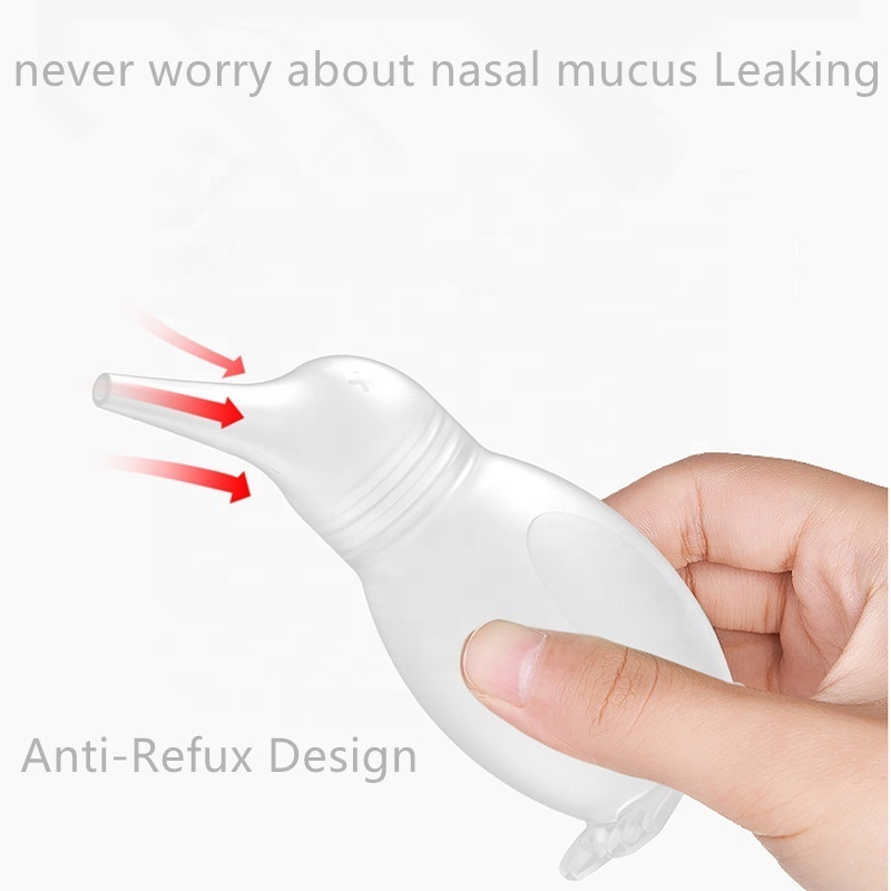 Penguin cute silicone nasal aspirator vacuum cleaner for baby