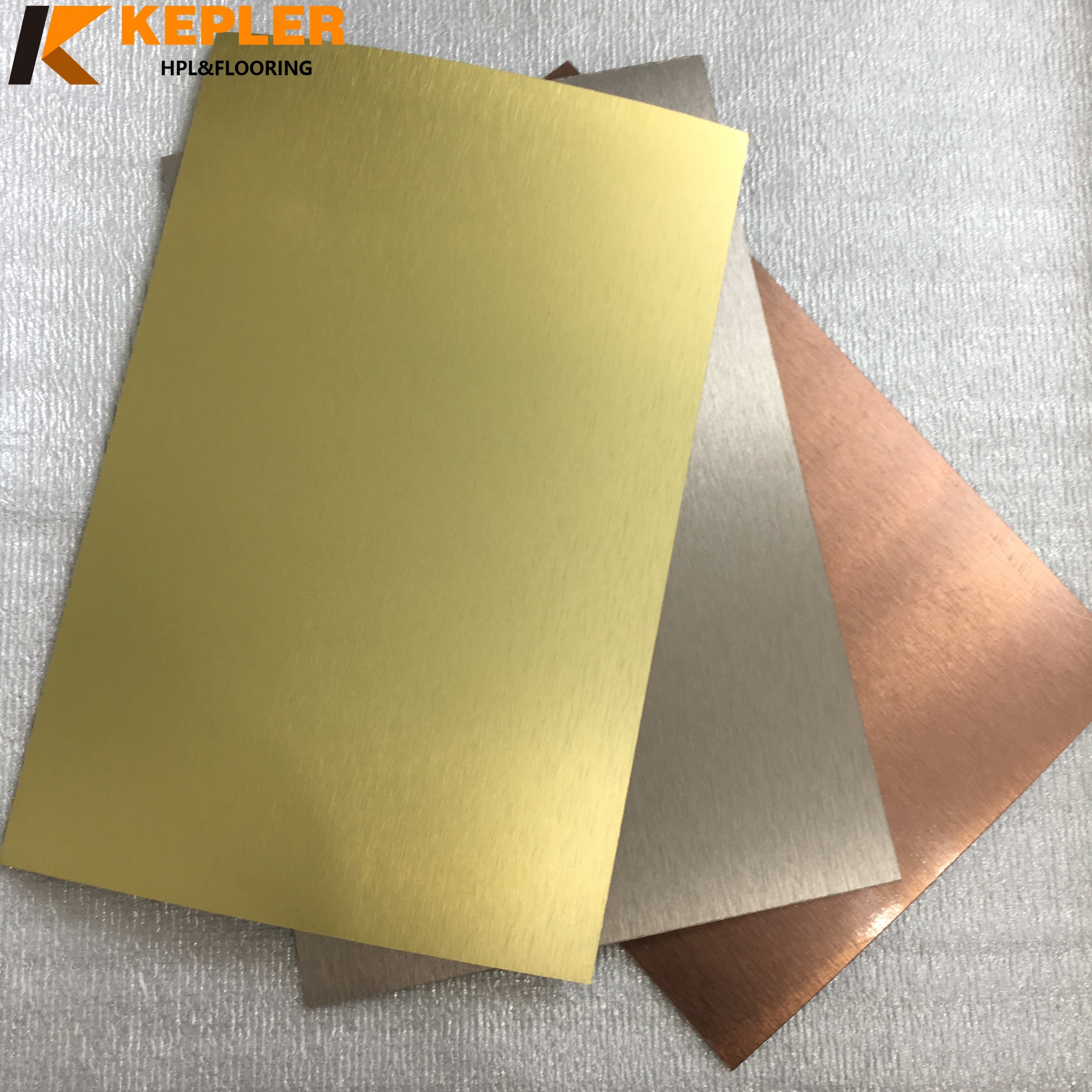 0.8mm 1220*2440mm Metallic Brushed Golden Phenolic Resin Decorative HPL Board Formica High Pressure Laminate Sheet