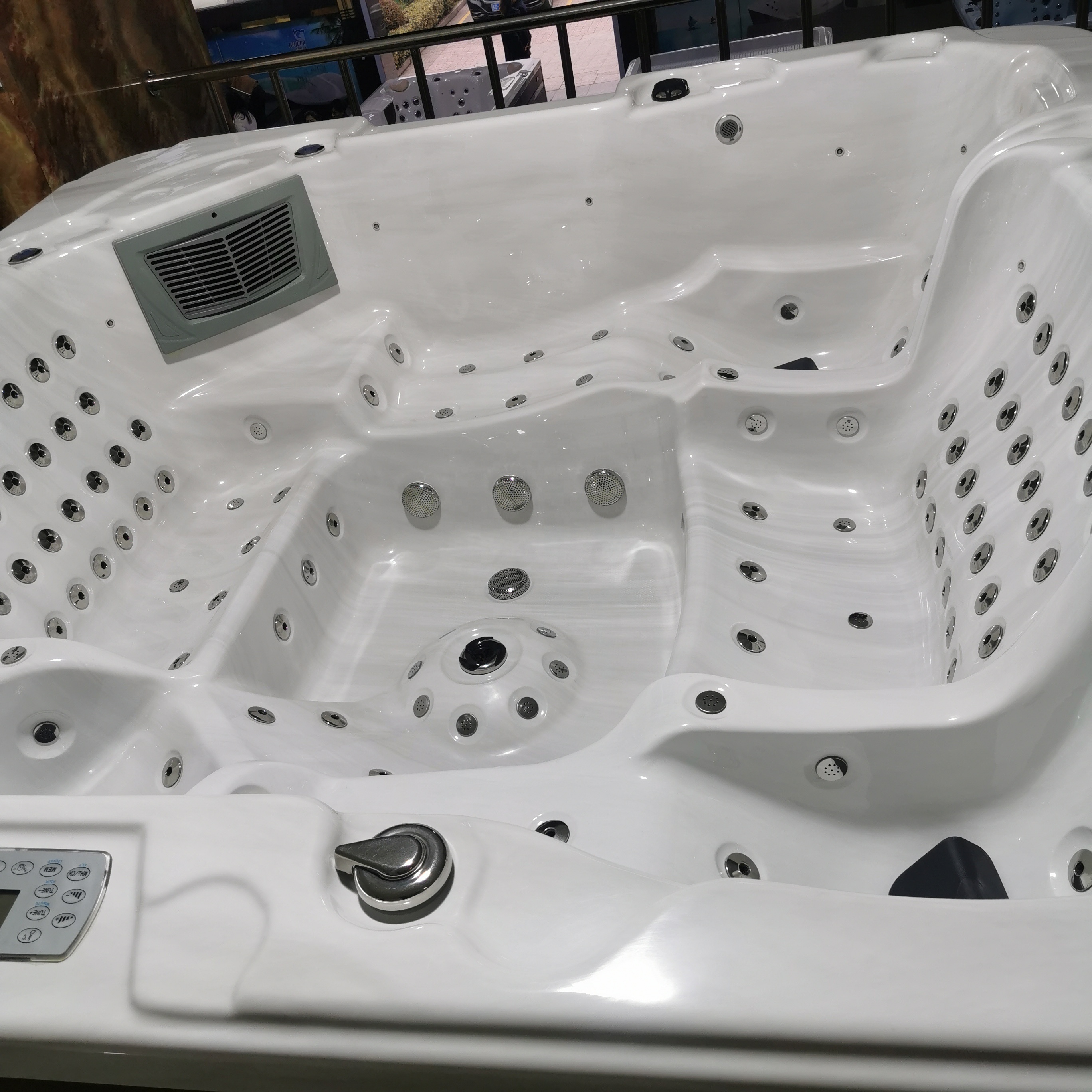 White Hydrotherapy 5 Persons Balboa Outdoor Spa Pool Acrylic Whirlpool Hydraulic Water Air Bubble Massage Jets Hot Tubs