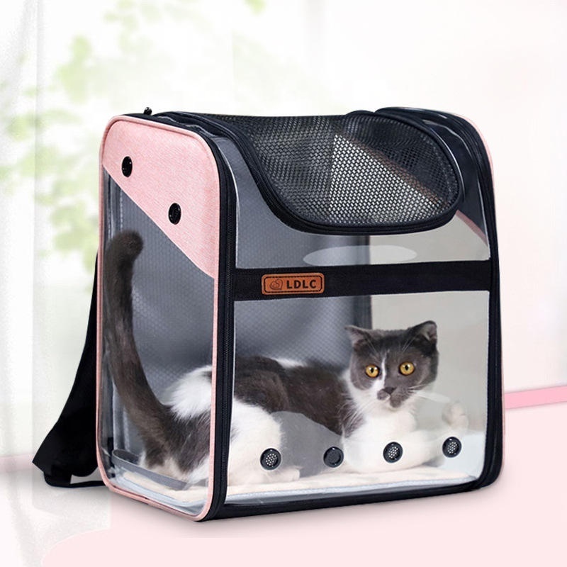 PVC Transparent Pet Travel Backpack Foldable Breathable Cat Backpack Pet Carrier