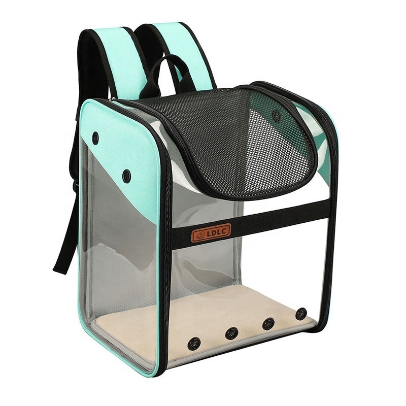 PVC Transparent Pet Travel Backpack Foldable Breathable Cat Backpack Pet Carrier