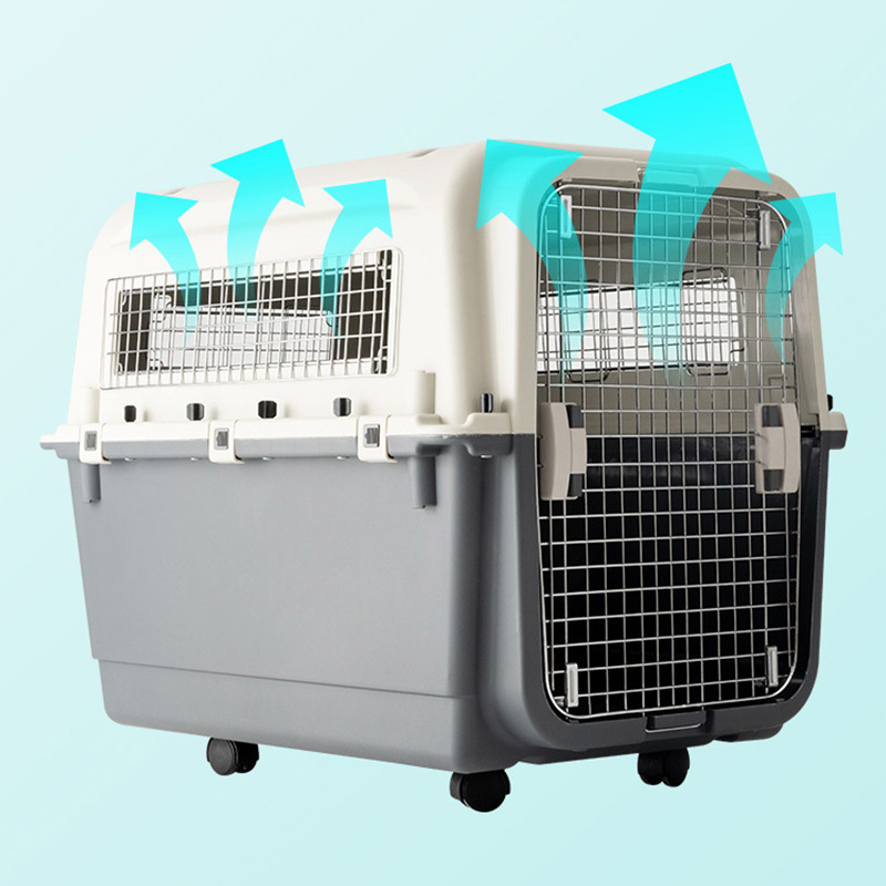 Plastic Airline Shipping Approved Dog Transport Box Cat Cages Bag Travel Pet Carrier