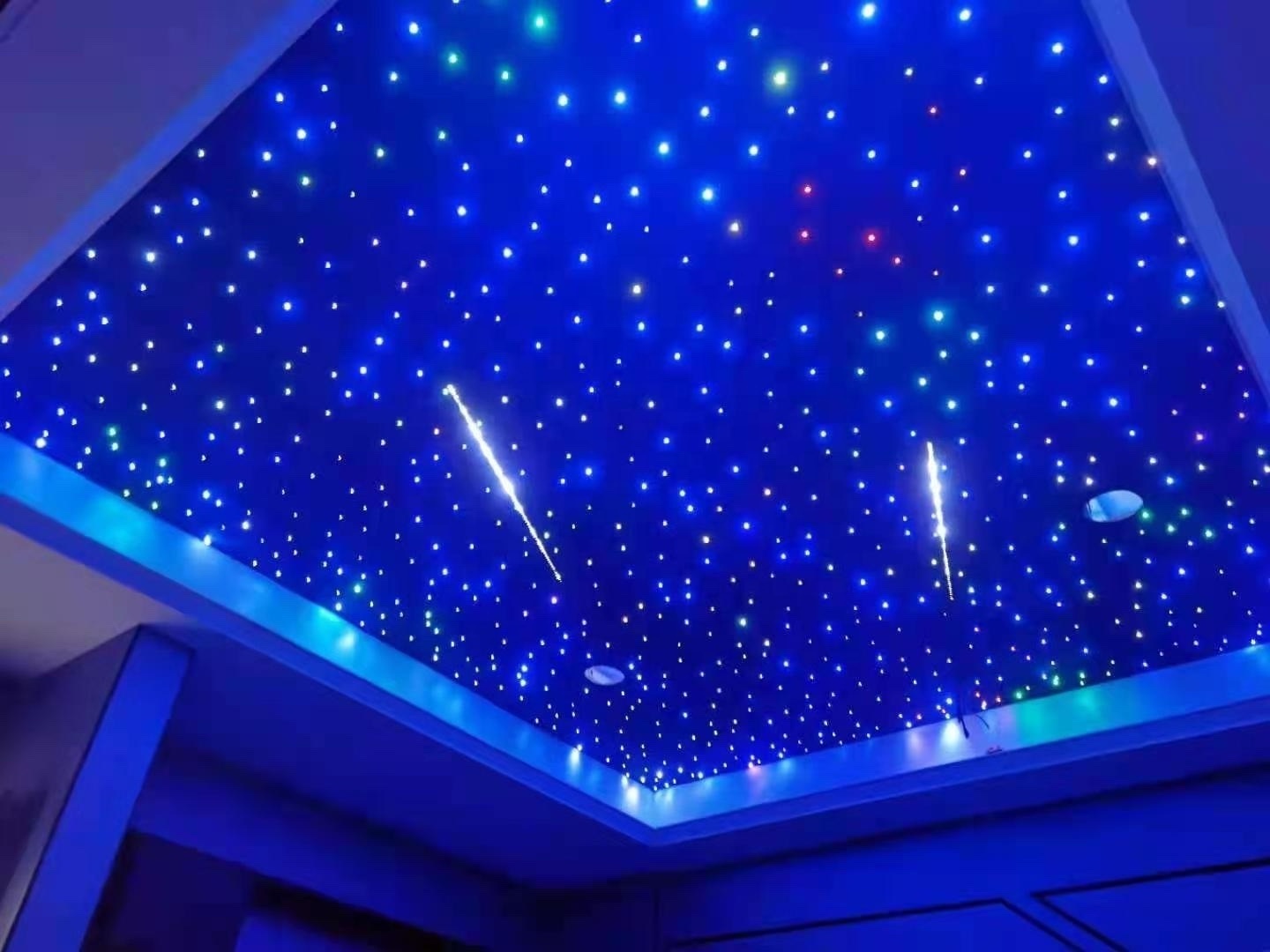 KEPUAI LED Fiber Optic Night Sky Ceiling Panel Lights Shooting Star Starlight RGB Cloud