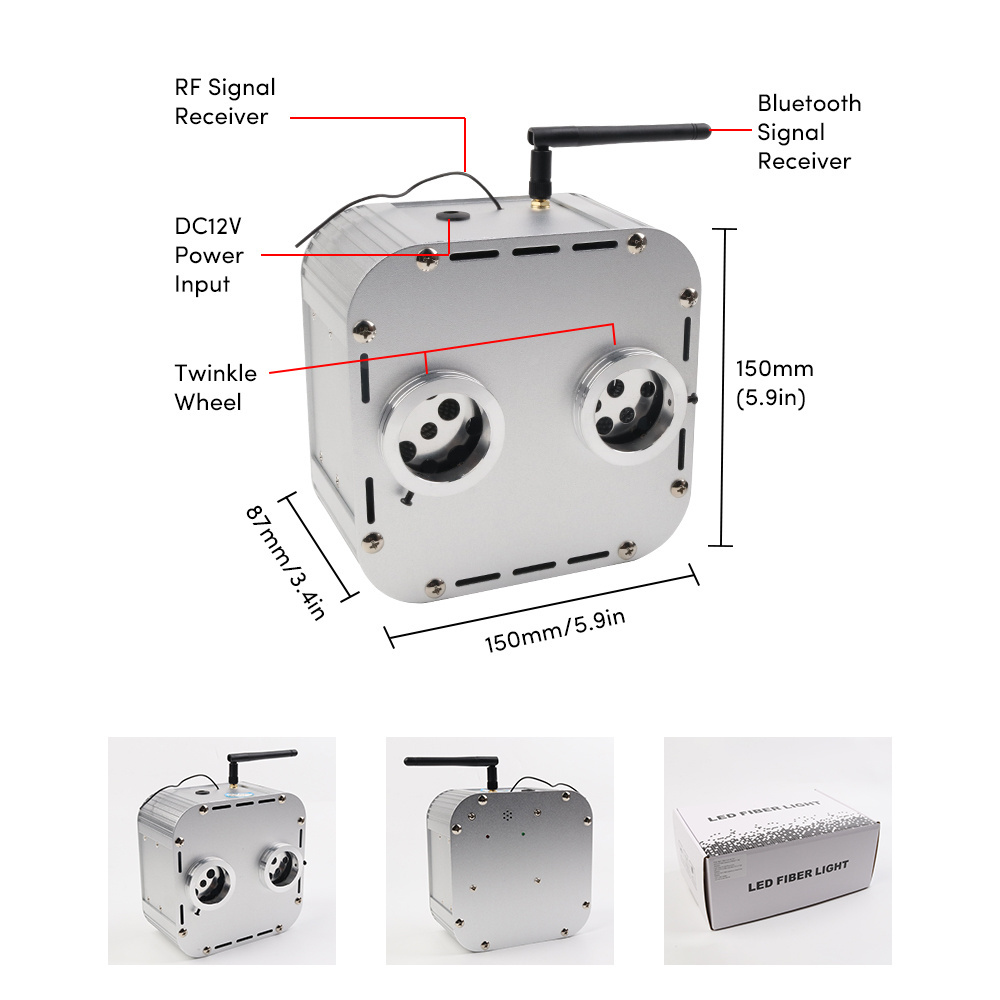 32W RGBW Dual 1000pcs Fiber Optic Starlight Kit with APP Control Star Roof Light Kit