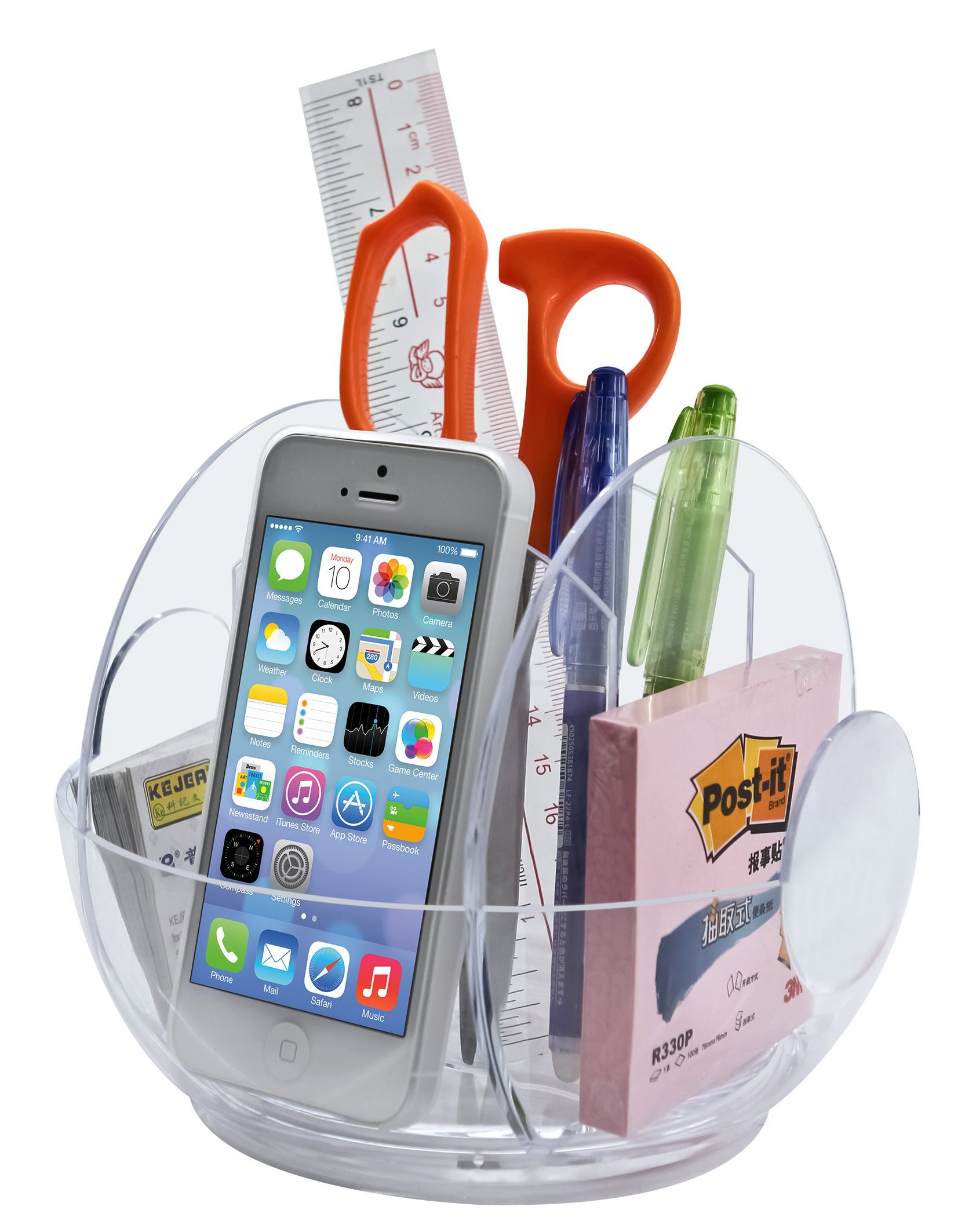 Hot Selling Quality Multi-functional Rotating Desk Organizer Plastic Revolving Pen Holder