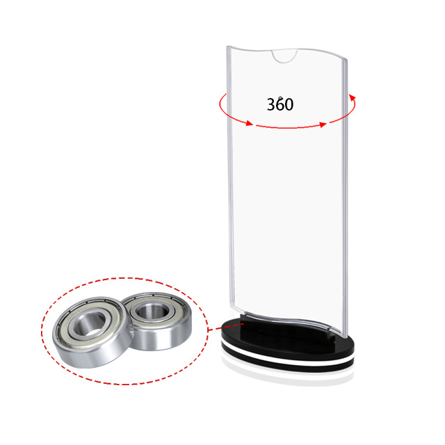 Kejea menu card holder Double sided transparent table sign display stand Rotating advertising business card Display holder stand