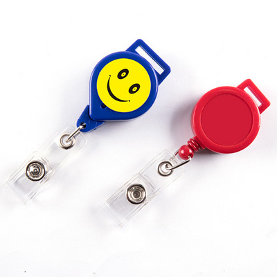 Factory Supply Plastic Retractable badge holder reel with alligator clip for Doctor Nurse ID Name Card Holder