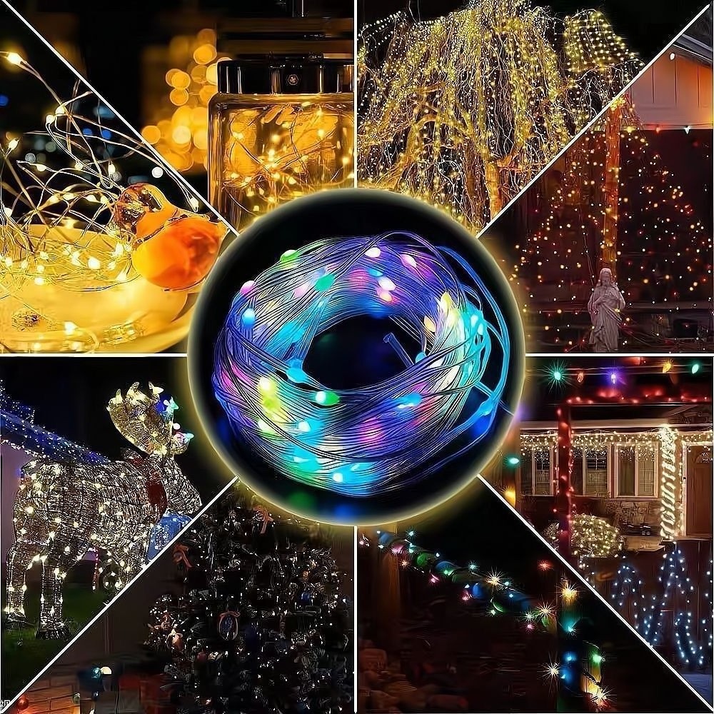 Wholesale String Lights Smart RGB Color Changing Outdoor 100LED Lights with Remote APP Control for Christmas Party Patio Home