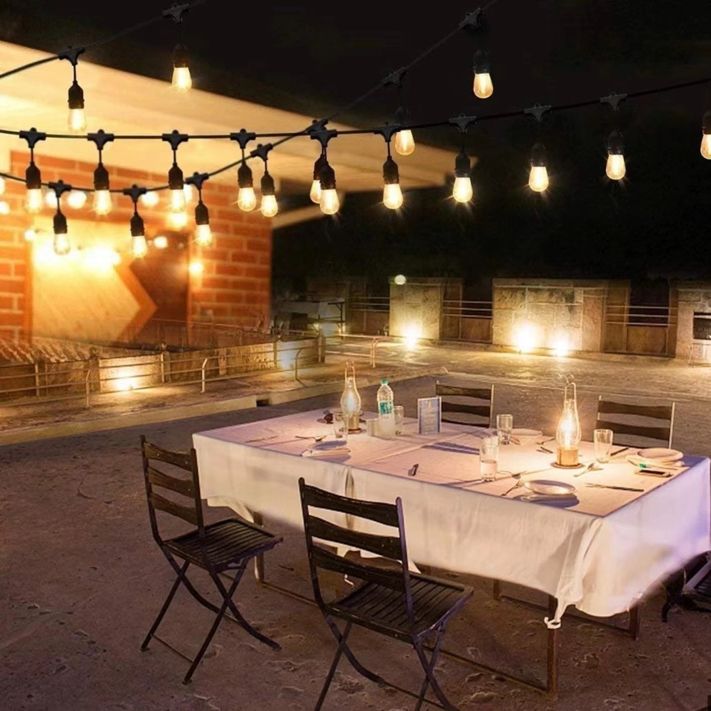 Hot selling Festoon String Light courtyard garden bistro outdoor chain bulbs LED decorative retro series lights