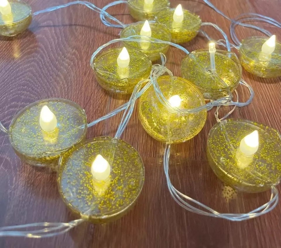 2023 Temple Diwali India Tea Candle Lights Fairy Divas Diya Ramadan Muslim Eid al Fitr Holiday Decoration Led String Lights