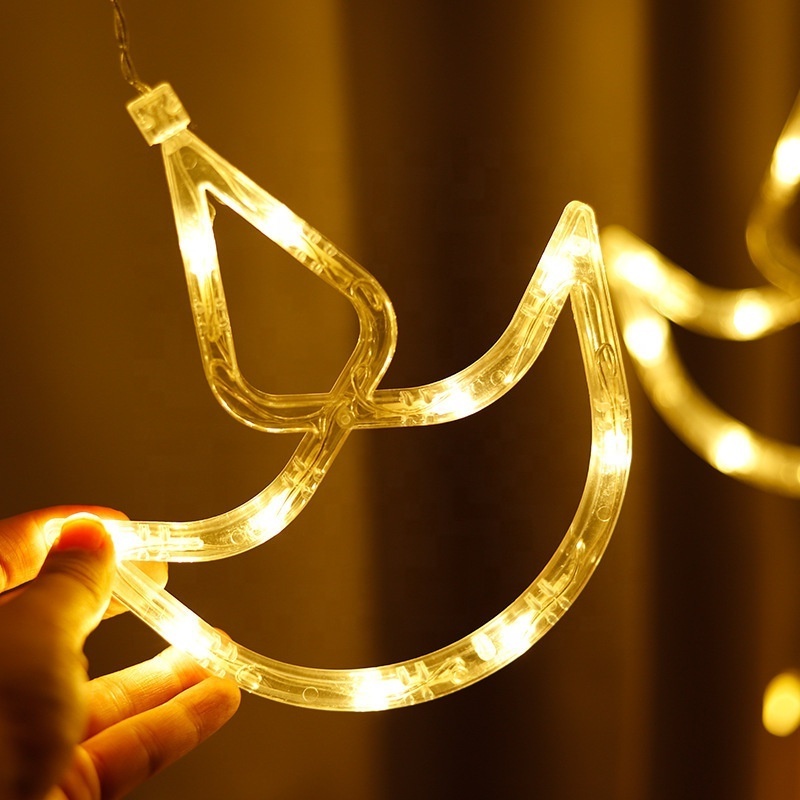 Diwali India Fairy Divas Diya Ramadan Muslim Eid Garden Party Holiday Decoration Wall Window Led Curtain Boat String Lights