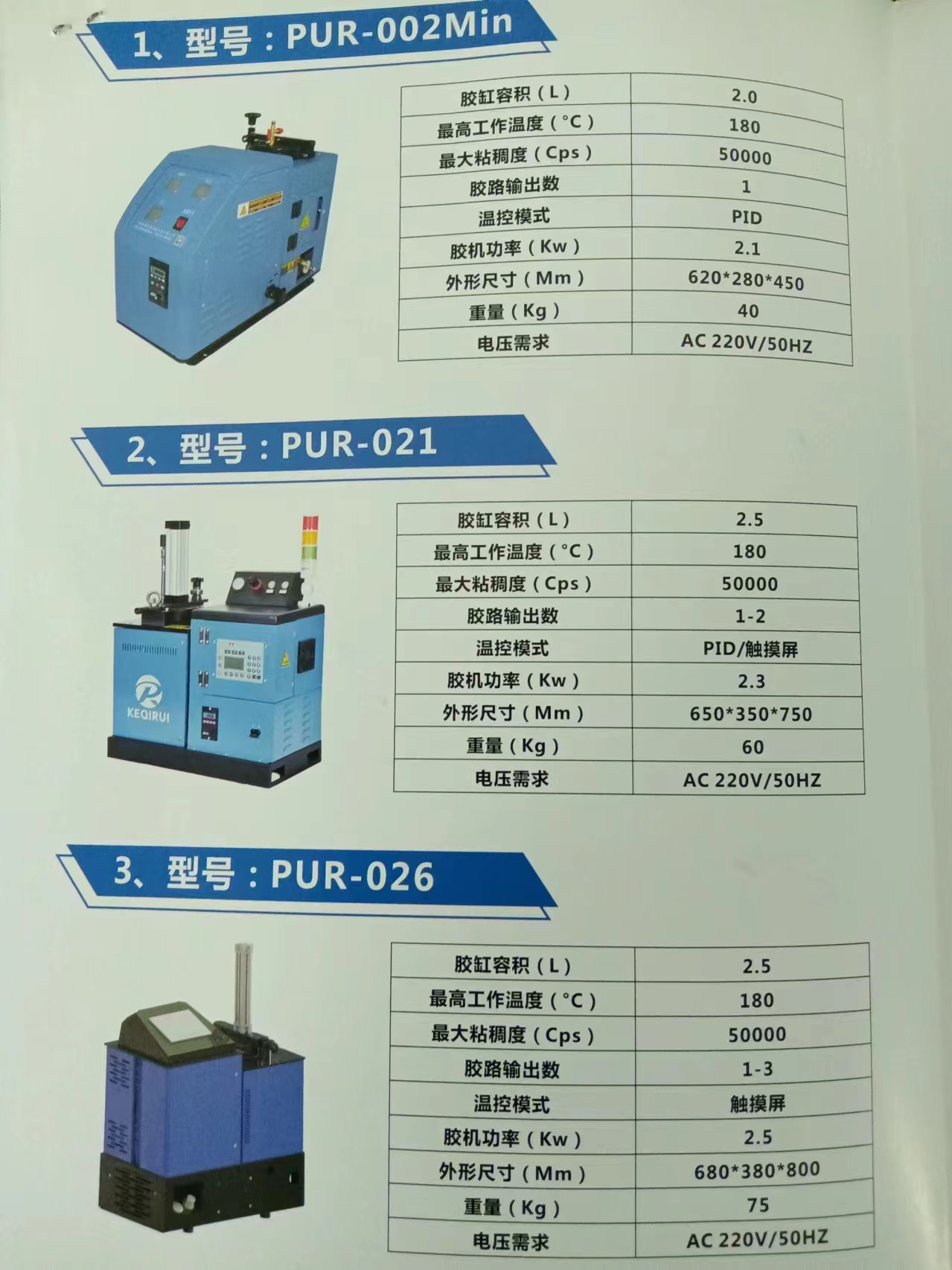 Keqirui Hot melt glue machine glue machine   PUR-026