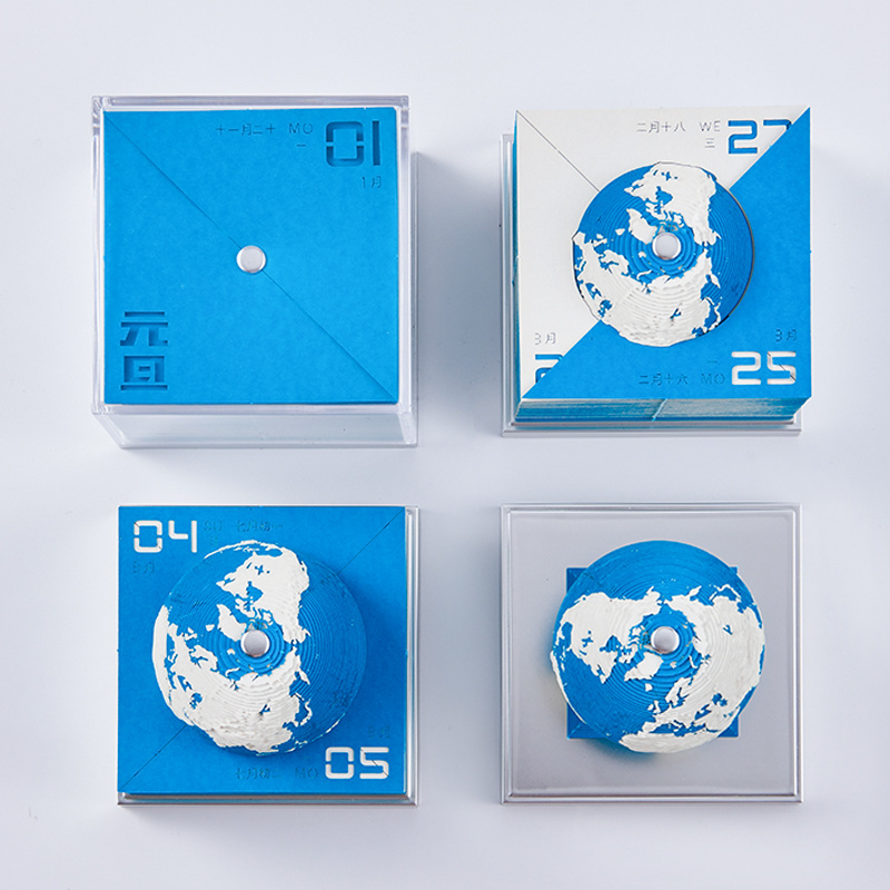 Unique gift 3D memo pad for new Year 2024 earth calendar