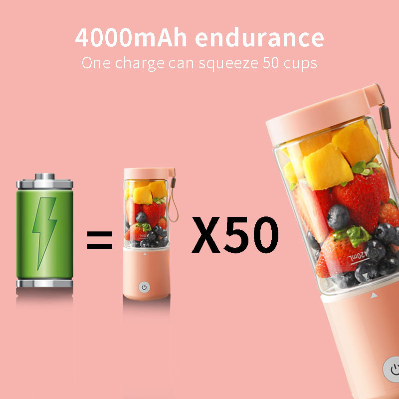 4 blade 6 blades Mini Battery Rechargeable Portable Personal Size Juice smoothie Blender Mixer mini usb blenders