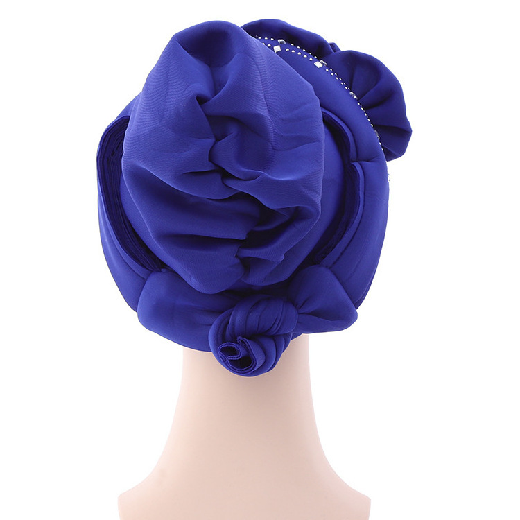 autogele nigerian auto gele aso oke african headtie muslim women hats hijab headscarf turban flower decor gele head wrap cap