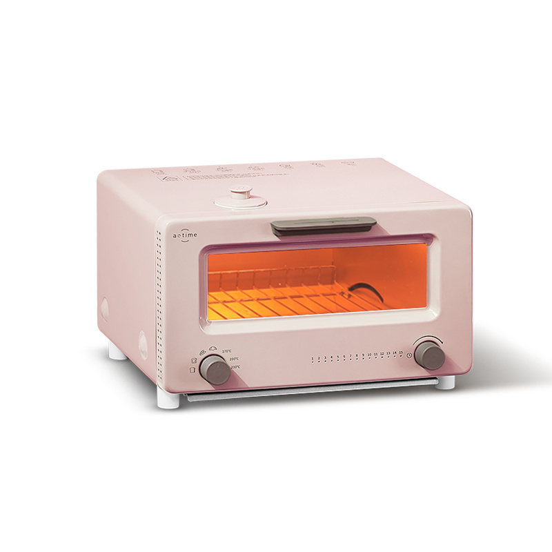 Small Electric Oven Mini 10L Convection Oven Toaster Steam Pink Toaster Ovens For Kitchen