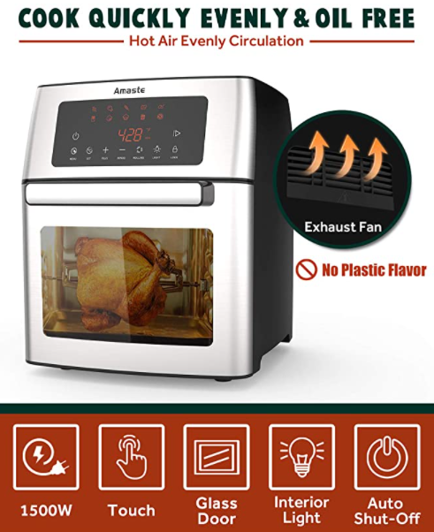 Smart Air Fryer Oven 15L Lager Capacity Air Deep Fryer White Stainless Steel Air Fryer Oven