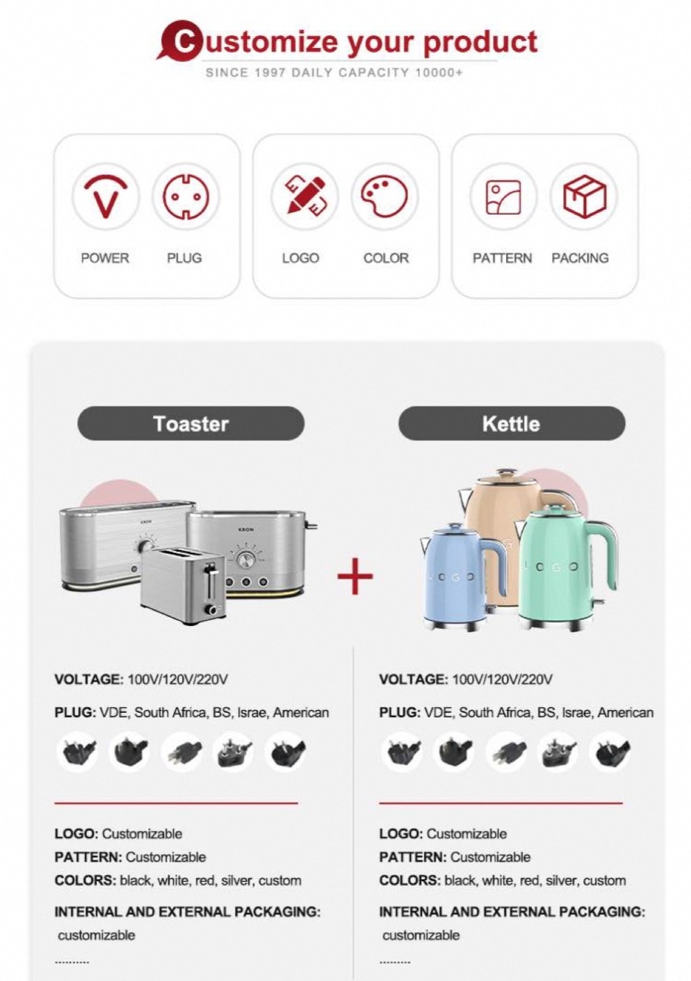 High Quality 2 Slice Slice Breakfast Toaster with Removable Crumb Tray