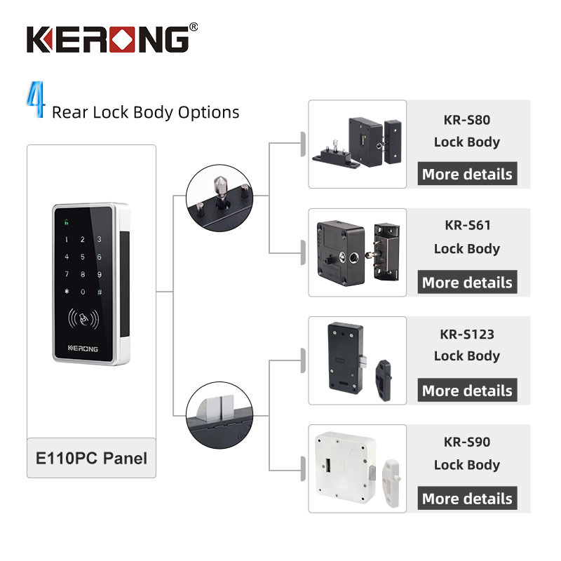 KERONG Touch Screen Smart Electronic Hotel Room Drawer Lock Embedded Cupboard Locks