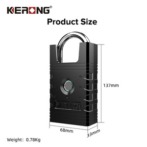 KERONG High Security Waterproof Outdoor Travel Biometric Fingerprint Padlock Electronic Smart Pad Locks