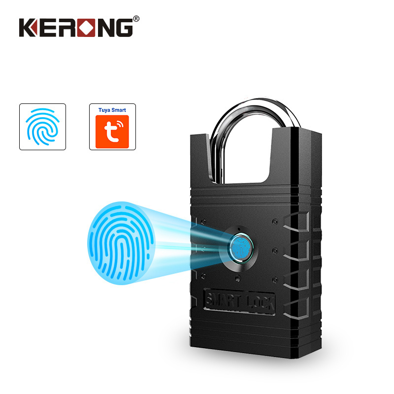 KERONG High Security Waterproof Outdoor Travel Biometric Fingerprint Padlock Electronic Smart Pad Locks