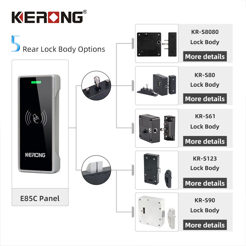 KERONG Home Electronic Keyless RFID Card Furniture Lock Intelligent Cabinet Drawer Lock