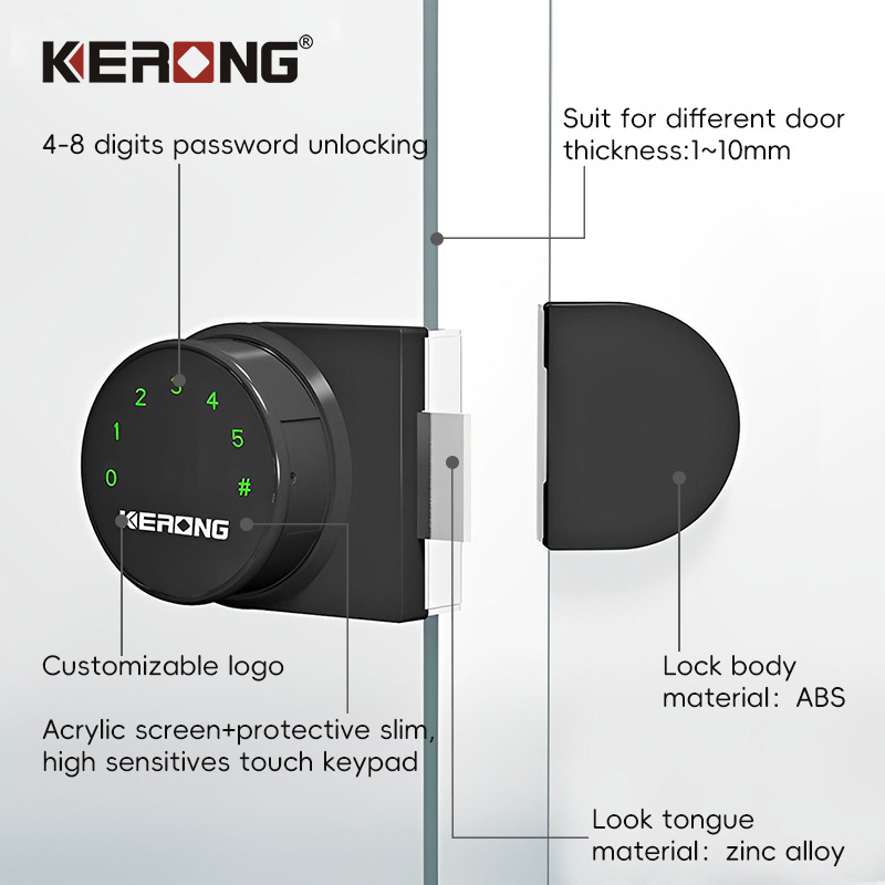 KERONG Electric Digital Furniture Password Keypad Double Glass Cabinet Locker Drawer Locks