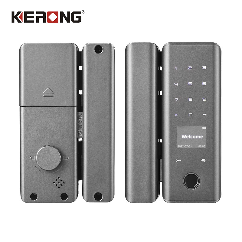 Smart Glass Entry Door Locks Fingerprint Keyless Card Sliding Glass Door Lock