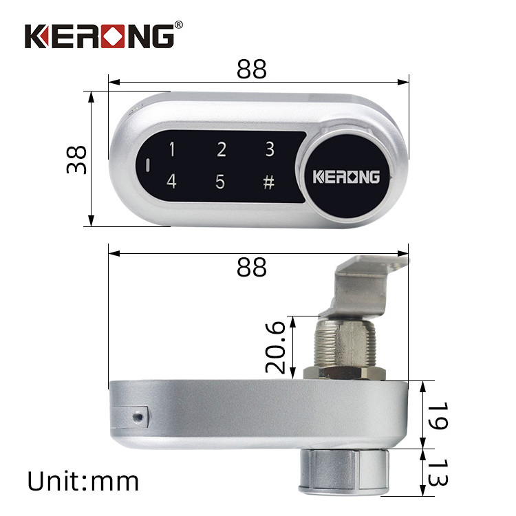 KERONG Smart Digital Electric Locker Cabinet Key Cam Lock For Drawer File Cabinet