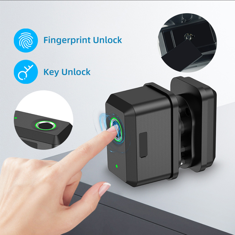 KERONG Zinc Alloy Black Type-C Electronic Smart Fingerprint Biometric Trigger Lock