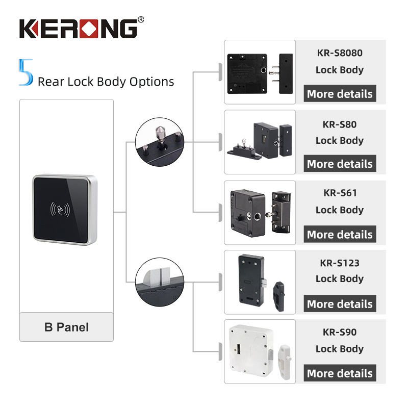 KERONG Remote Control Locks Electronic Drawer Lock Rfid Cabinet Lock Kit