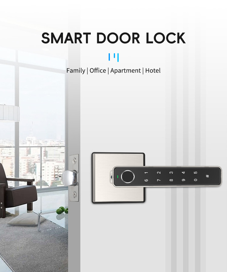 KERONG Modern Zinc Alloy Bedroom Electric Wooden Door Smart Door Lock Handle Lock