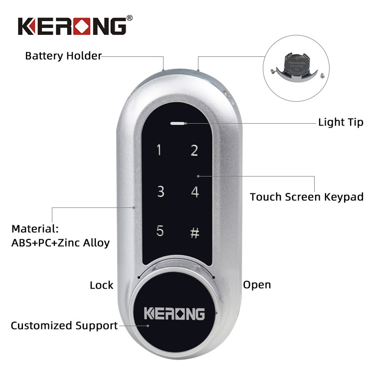 KERONG Smart Digital Electric Locker Cabinet Key Cam Lock For Drawer File Cabinet