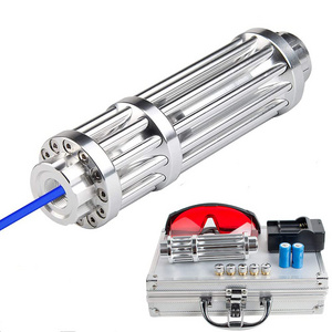 High Power Burning Laser Pointer Blue Light Laser Beam Long Range Laser Pointer Can Light Match Silver Color