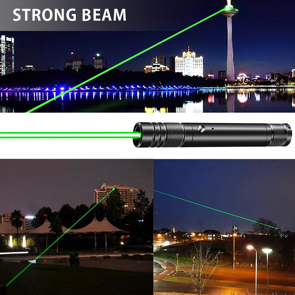 USB Rechargeable Green Laser Pointer Pen Outdoor Green Laser Beam Star Pointer with High Visibility Laser Rays