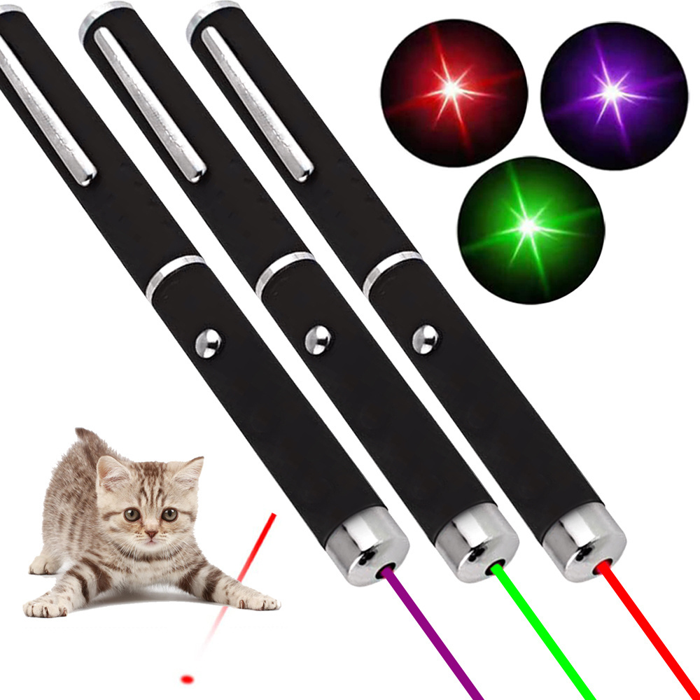 3 Pcs Long Range Laser Pointer High Power Laser Pointer Cat Toy Red Green Purple Color for Cat Chasing