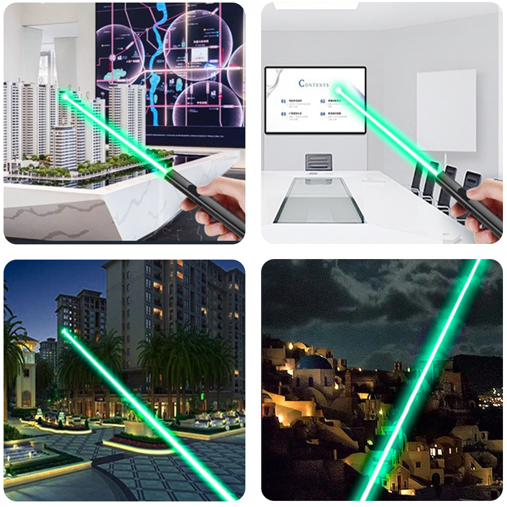 High Power Laser Pointer Green Laser Light Long Range USB Rechargeable High Power Lazer Pointer