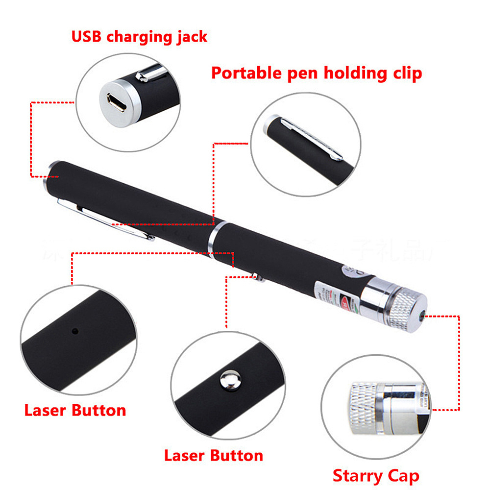 Laser Pointer Pen Green Pointer Laser Long Range Straight Line Laser Pointer and Star Pattern for Meeting Cat Playing