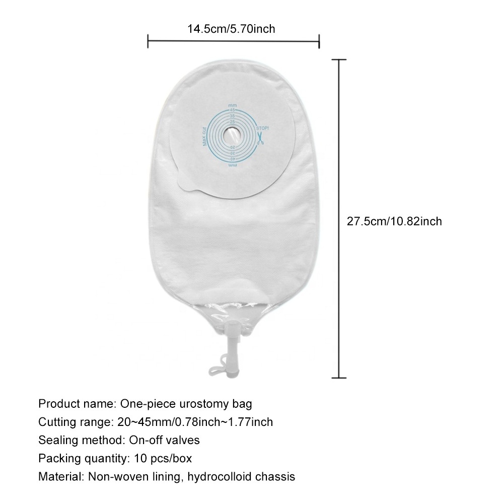 One piece transparent anti reflux device for urine bag collection and urine bag