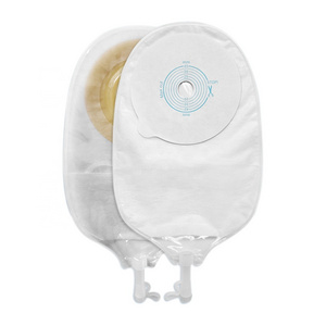 One piece transparent anti reflux device for urine bag collection and urine bag