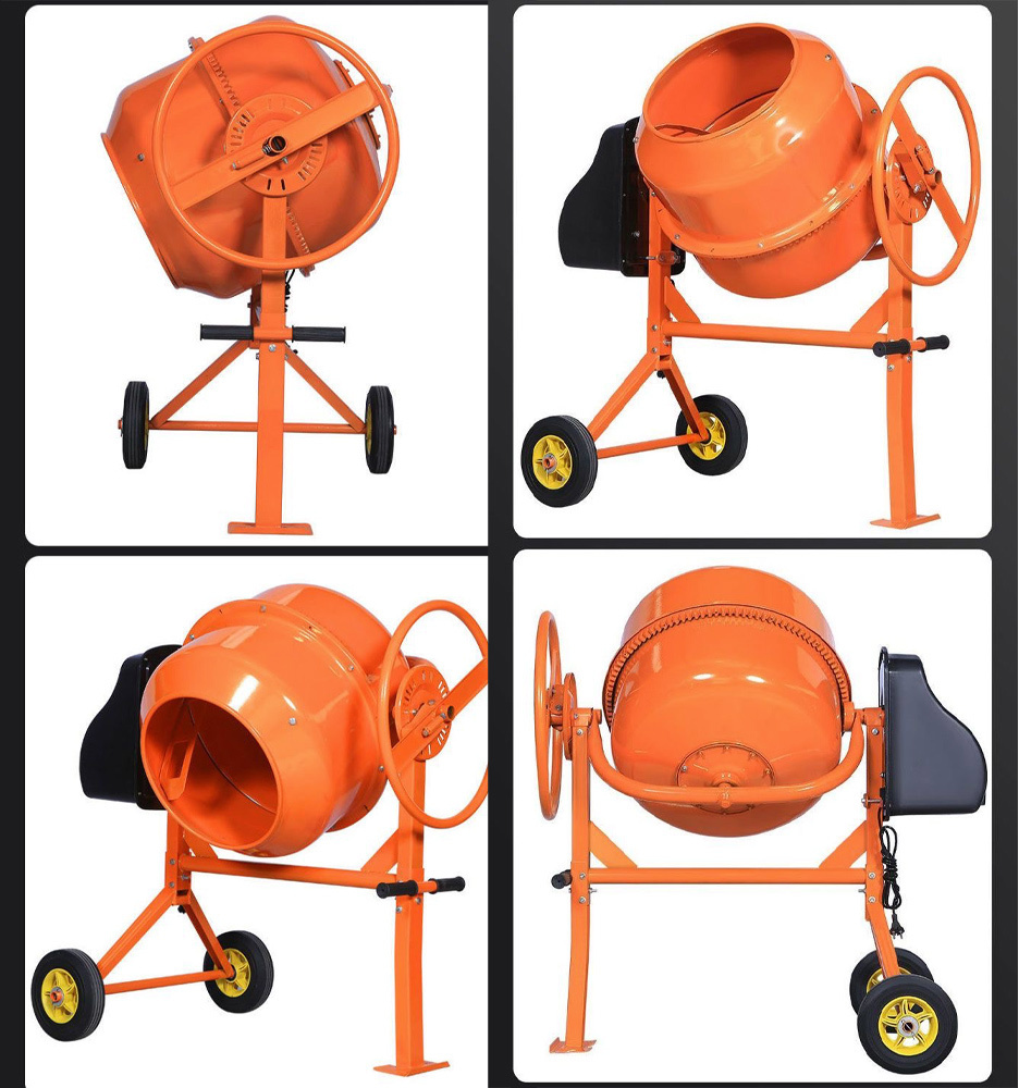 Factory Mini 280L 320L 350L 400L Portable Mobile Diesel Concrete Mixer tilting drum with wheels